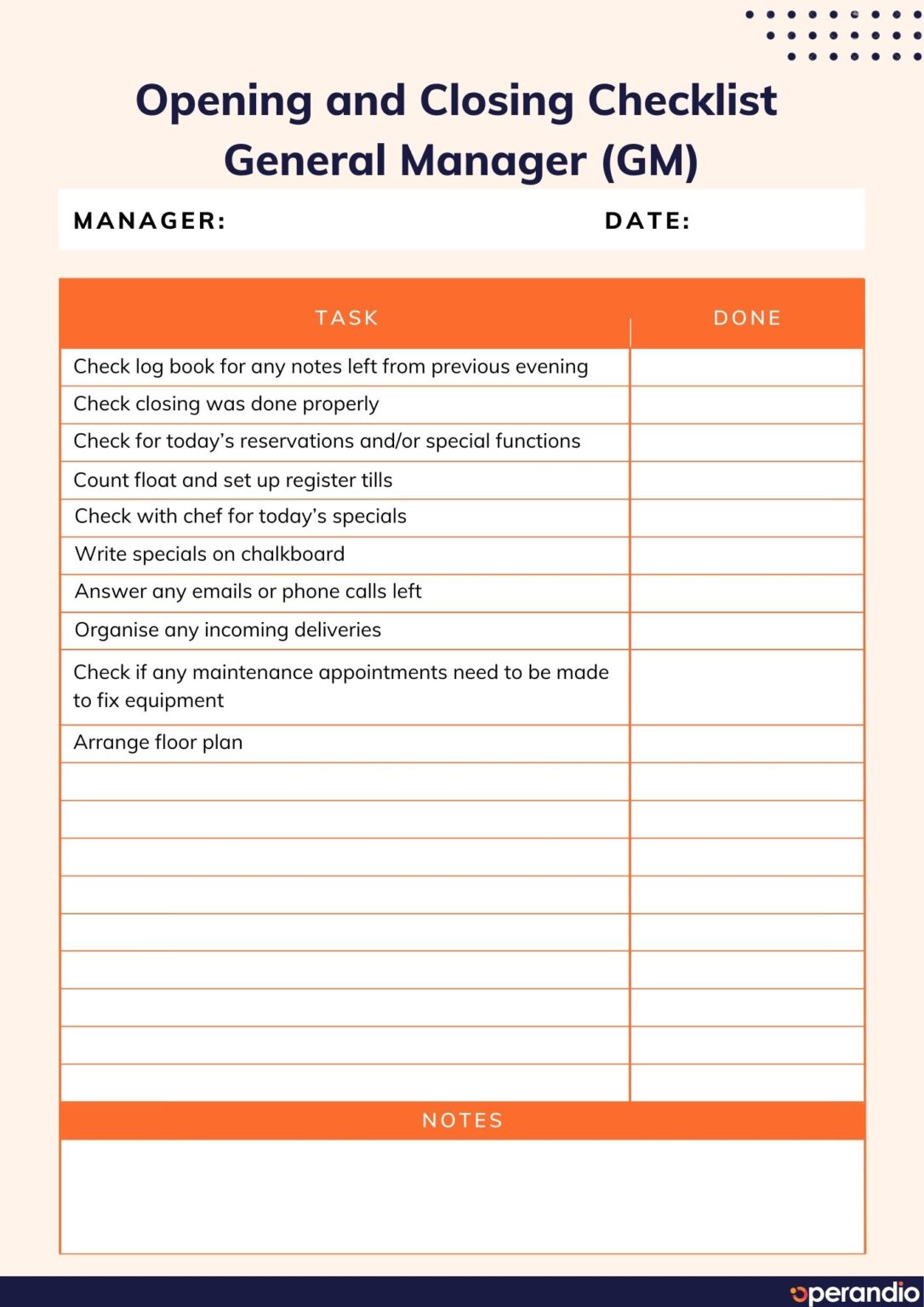 Opening and Closing Checklist Template: FREE Restaurant, Bar & Retail ...