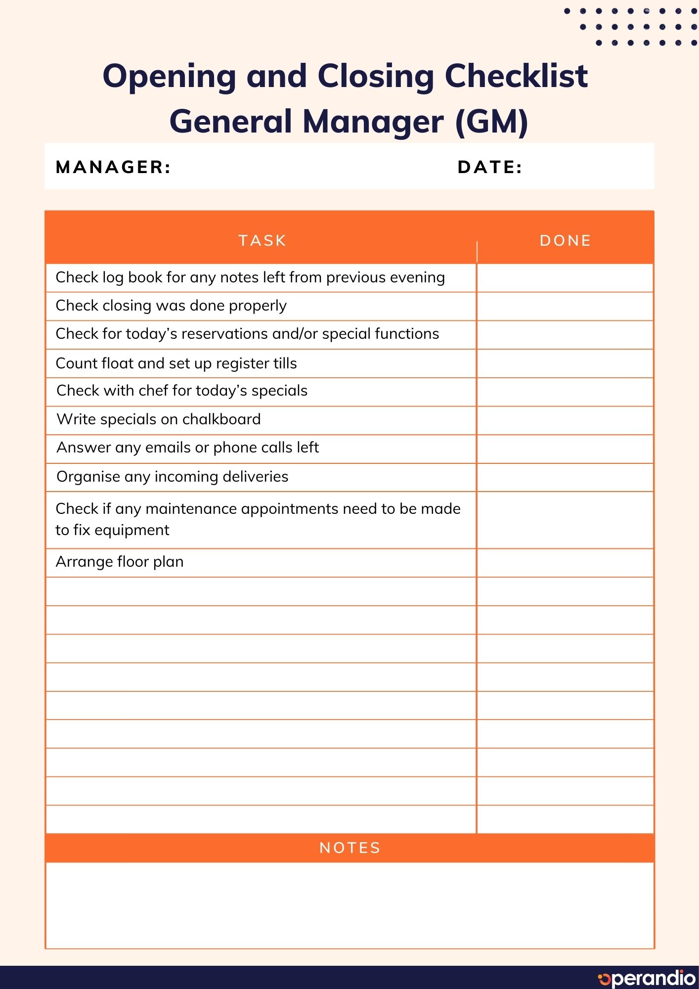 Opening and closing checklist template page2