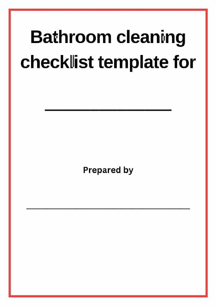 bathroom checklist template page 1
