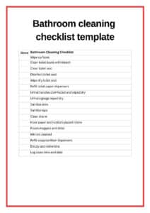 The Best Bathroom Cleaning Checklist Template | Operandio
