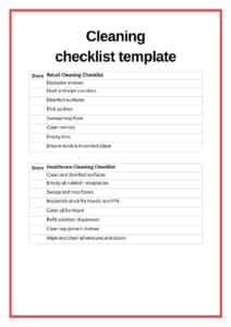 Free Cleaning Checklist Template: Easy Templates to Clean Your Business