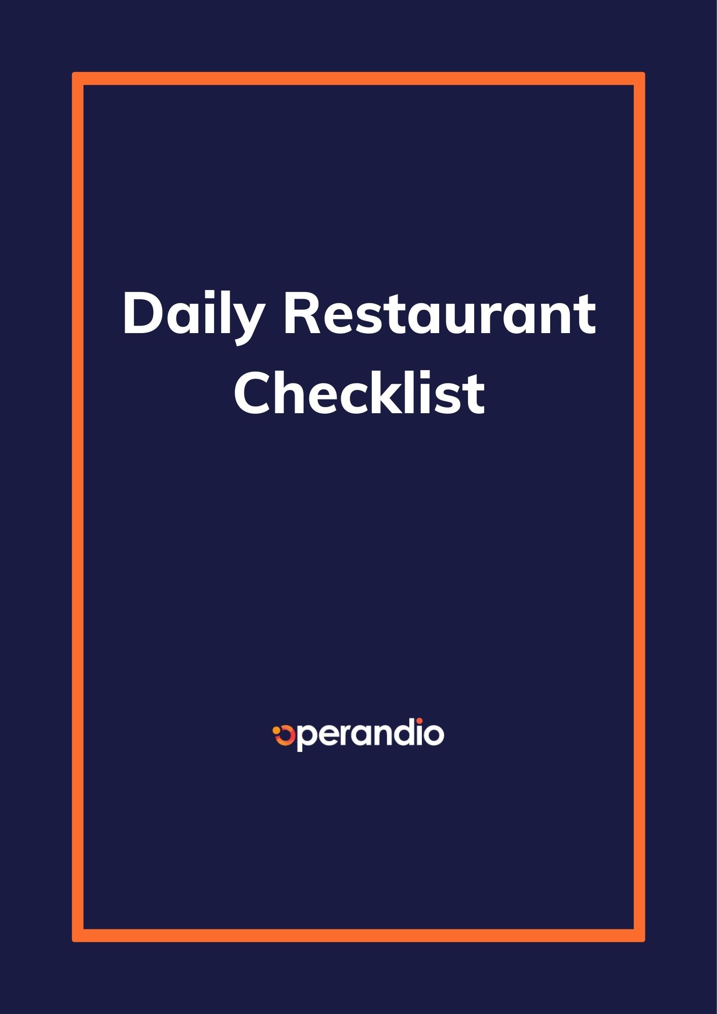 daily restaurant checklist template page 1