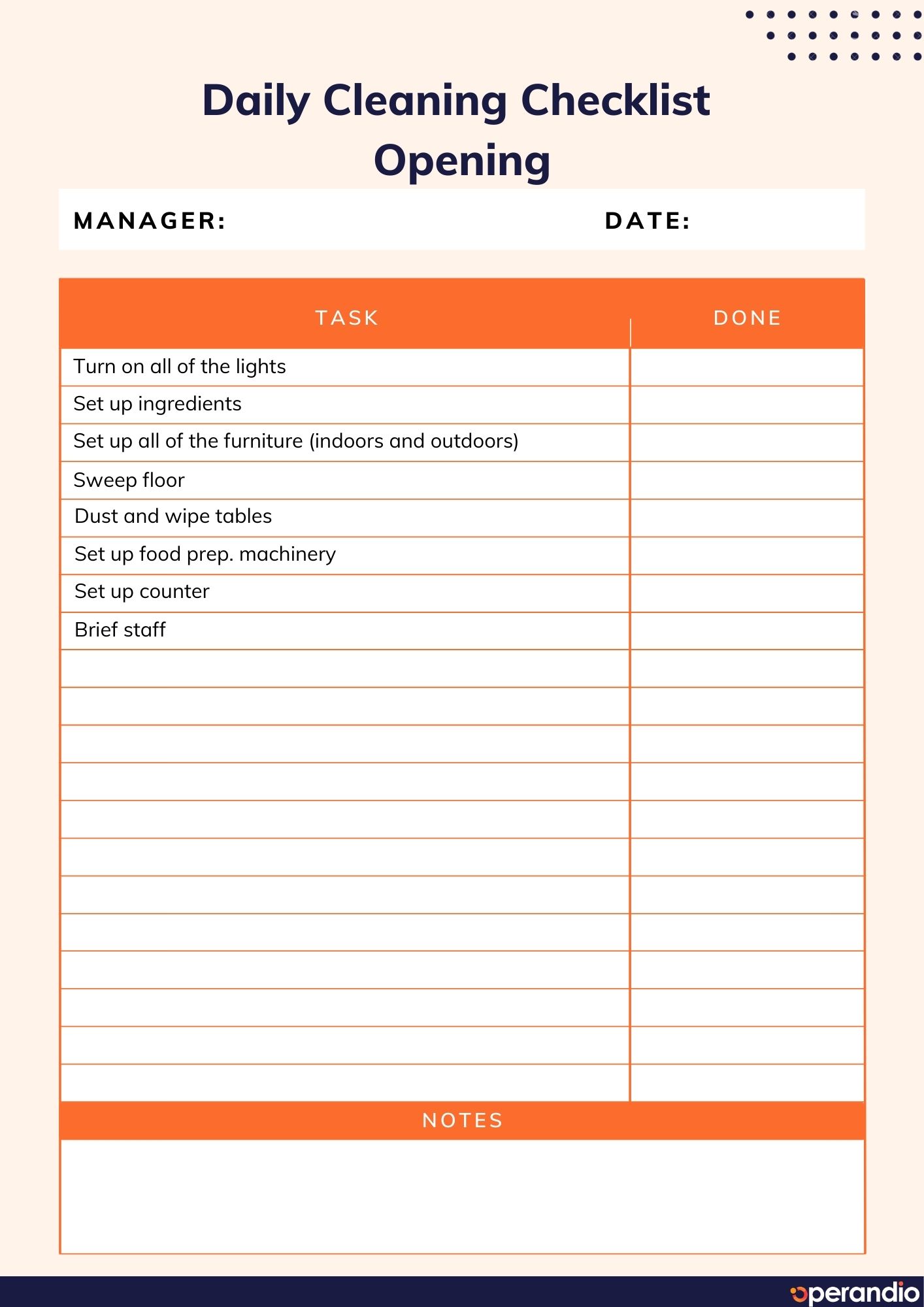 Daily Restaurant Checklist For All Daily Restaurant Tasks