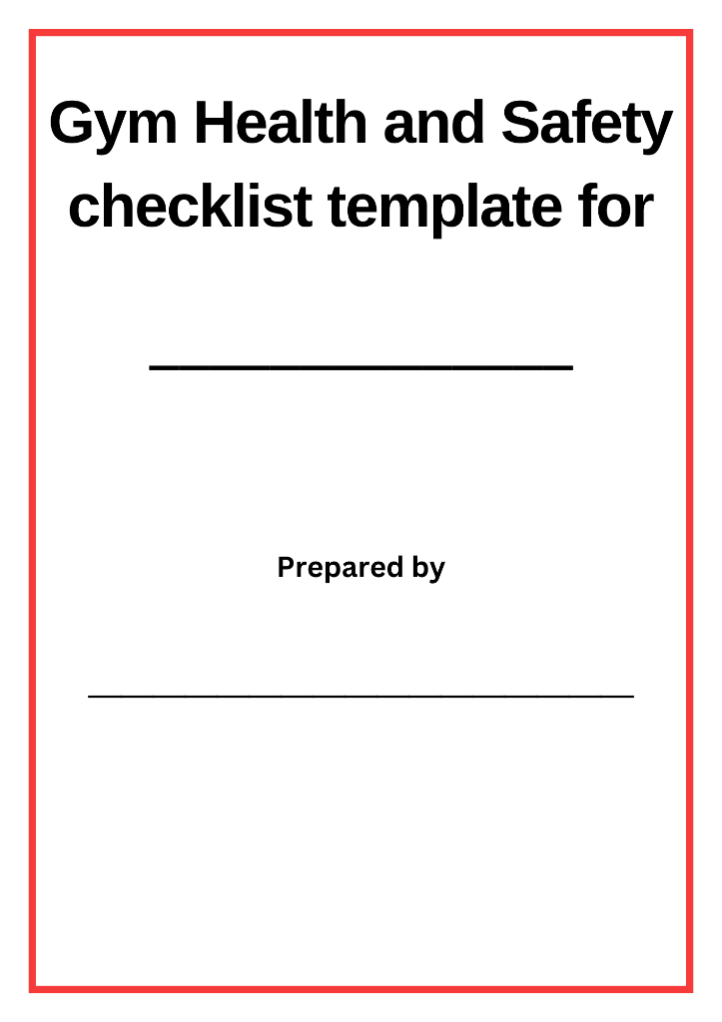 gym and health safety checklist template page 1