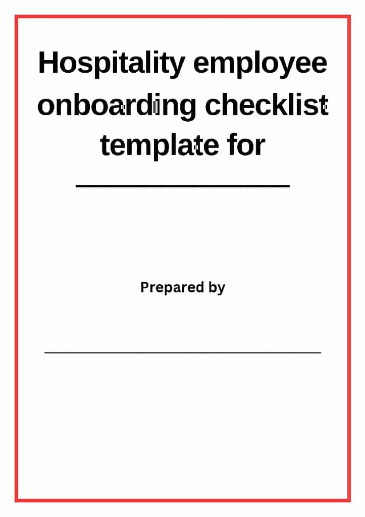 hospitality onboarding checklist template page 1