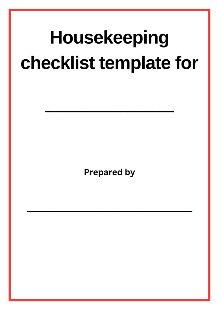 housekeeping checklist template page 1