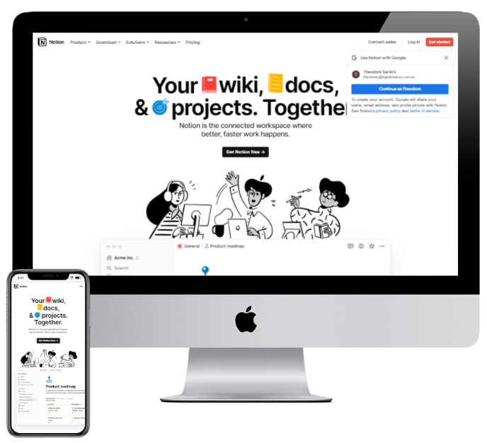 Notion homepage