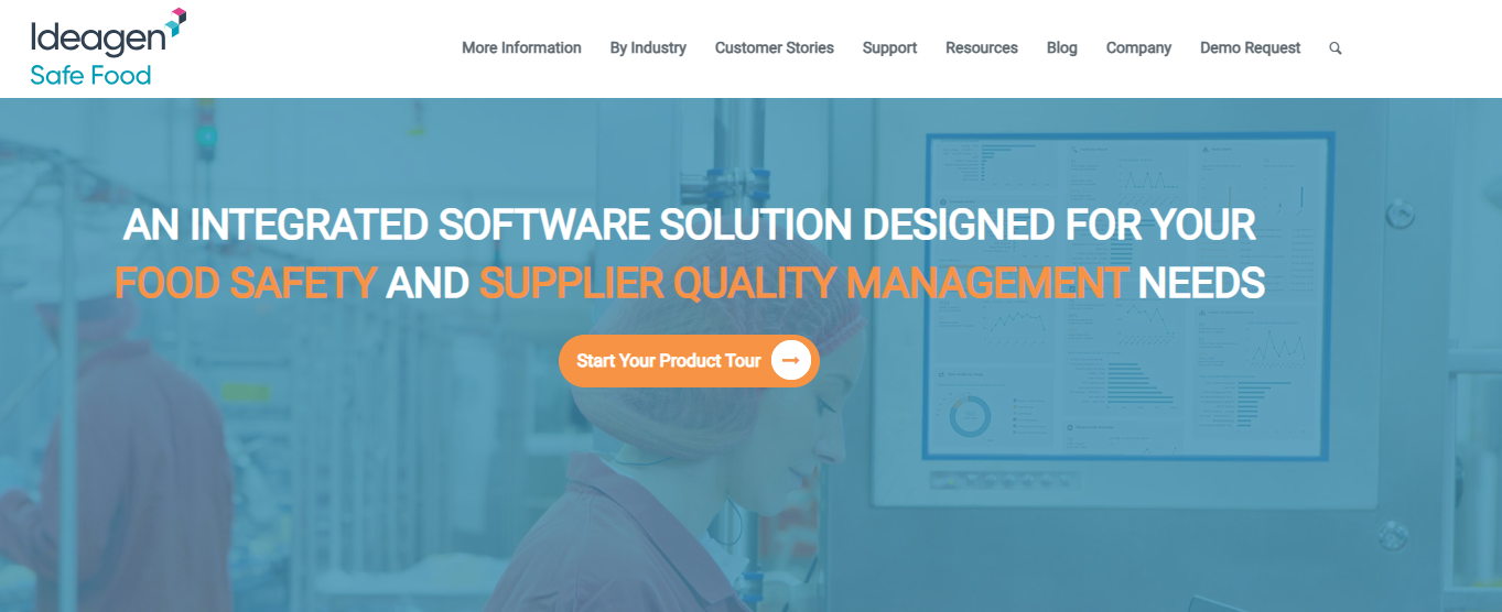 Ideagen Safefood 360 homepage