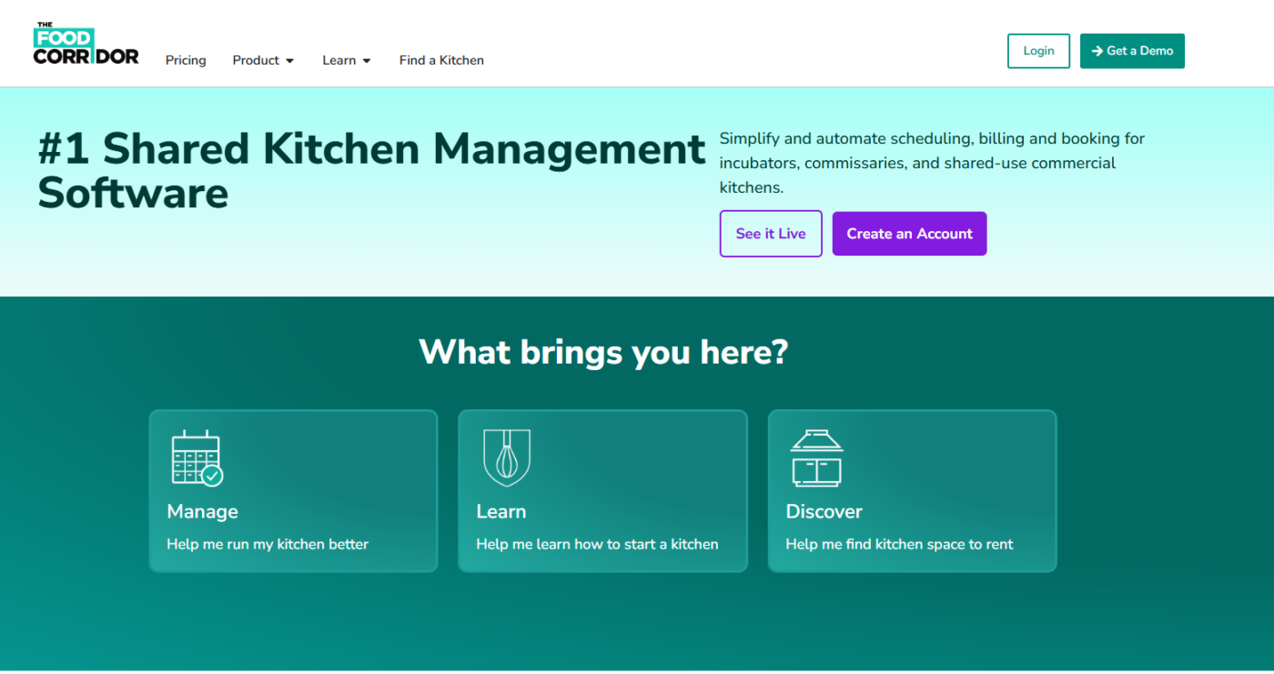 The Food Corridor homepage