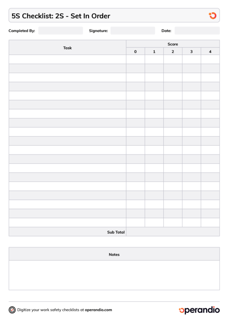 Free 5S Checklist Templates for Manufacturing Audits