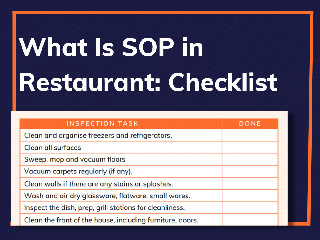 What Is Sop In Restaurant Checklist