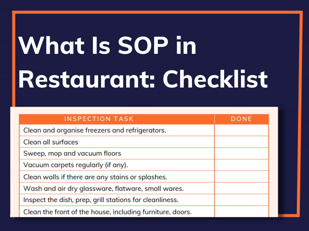 What Is SOP In Restaurant Checklist