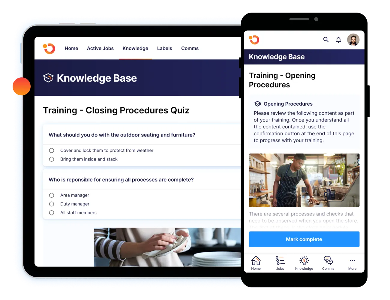 Operandio training on tablet and phone