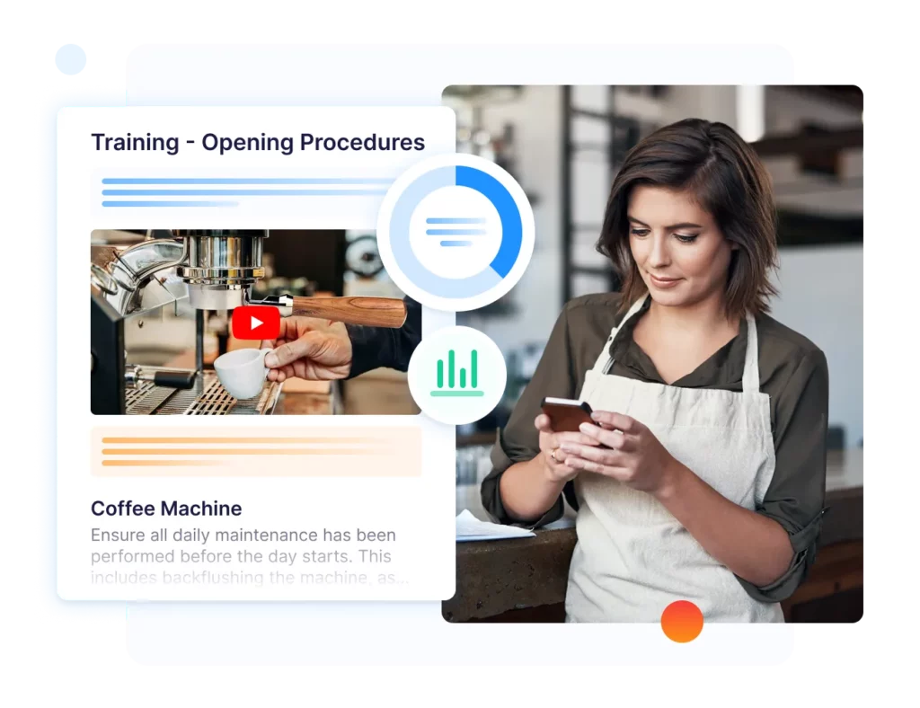 Employee viewing Operandio app on phone
