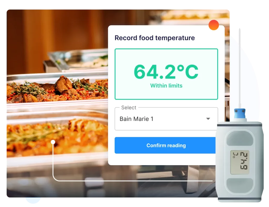 Food temperature probe and recording