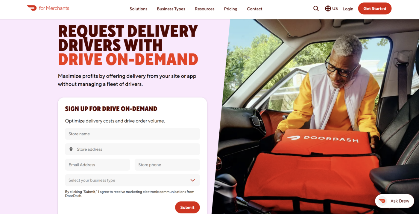DoorDash Drive On-Demand: Best For White-Label Delivery Fulfillment