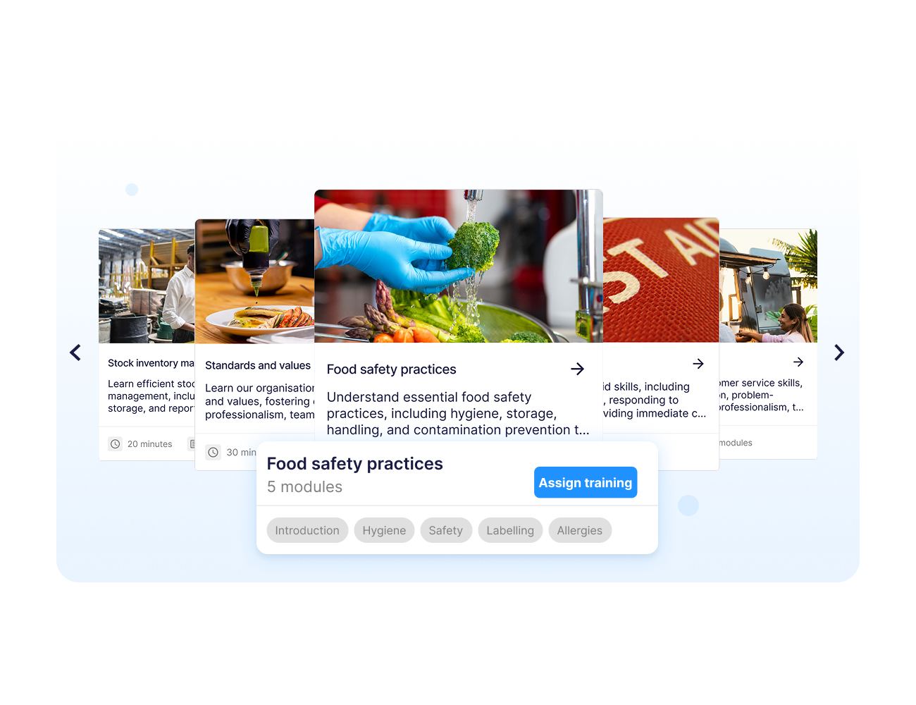 Operandio - Built-in library of ready-made training content