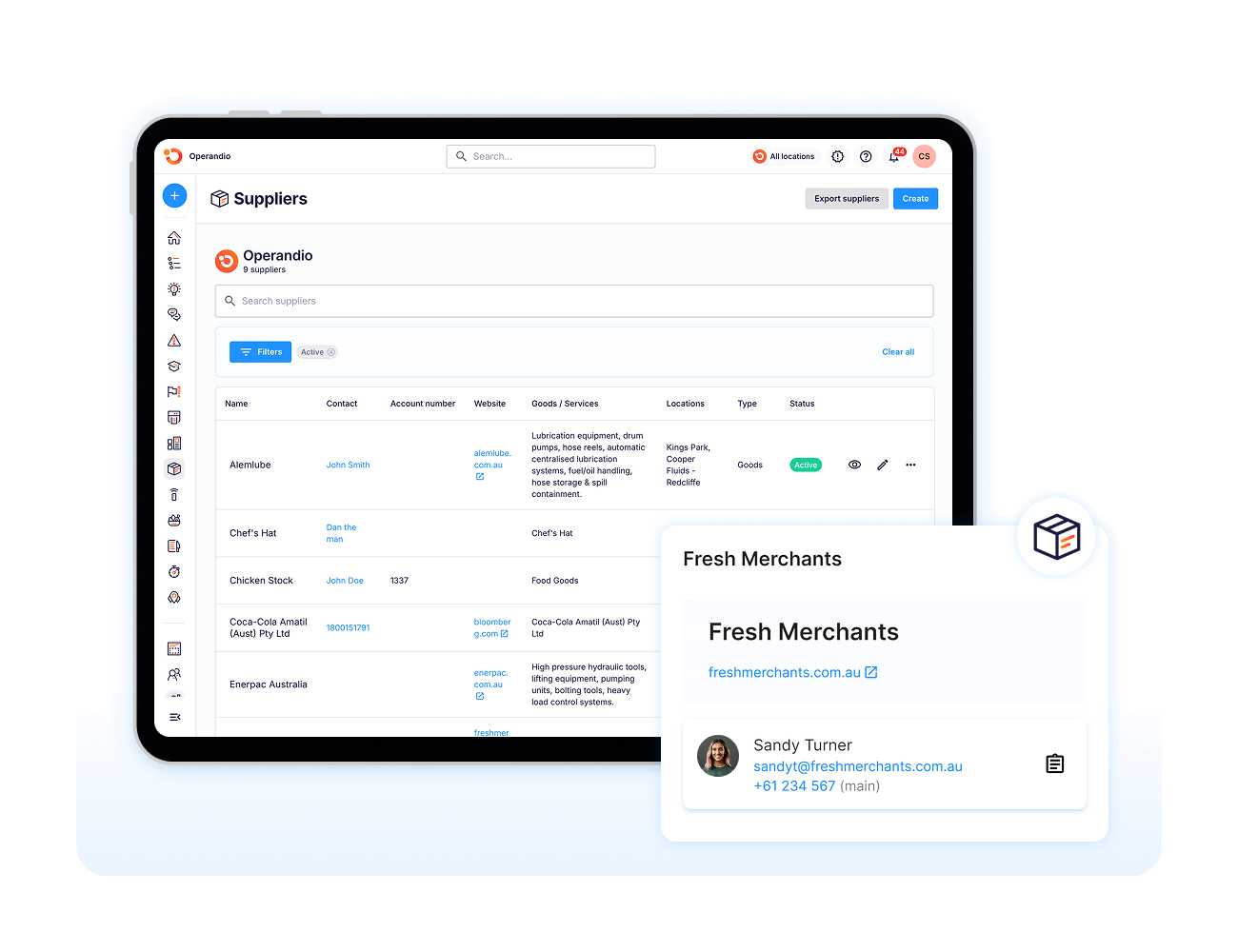 Operandio - Supplier directory with full profiles