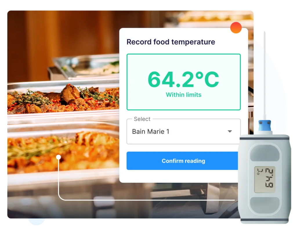 recording a compliant food temperature reading from a sensor probe.