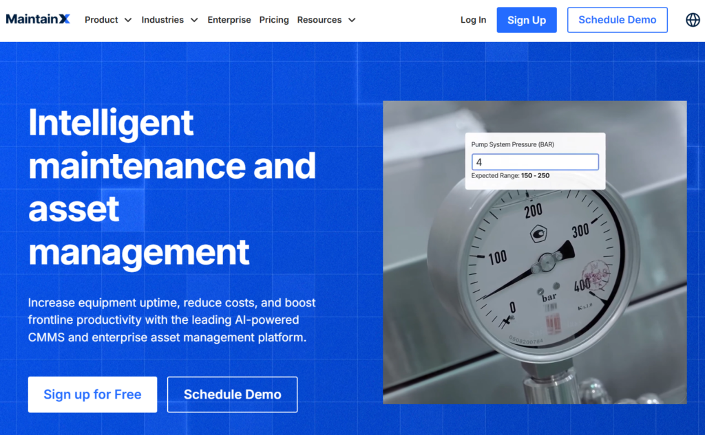 MaintainX homepage