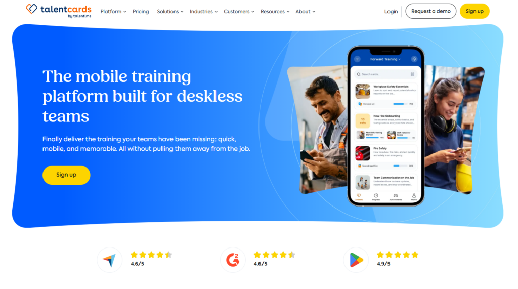 TalentCards homepage