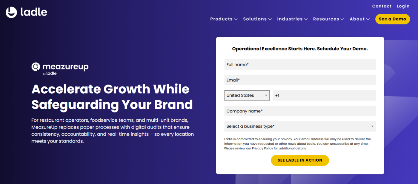 MeazureUp (by Ladle) homepage